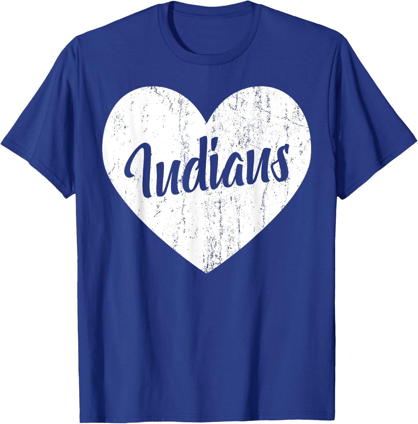 Indians School Sports Fan Team Spirit Mascot Heart Gift T-Shirt - T-Shirt | Royal