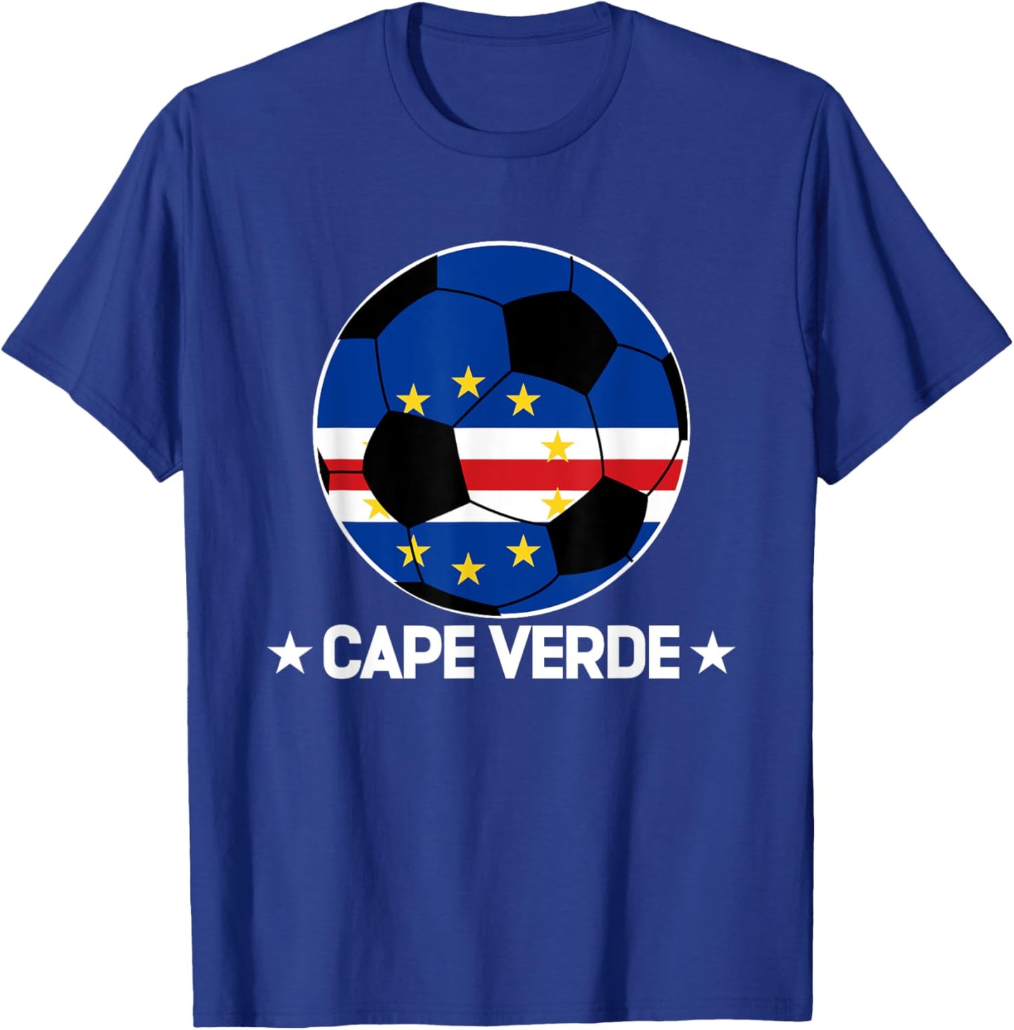 Cape Verde Football Team Cape Verde Flag Jersey Football T-Shirt - T-Shirt | Royal