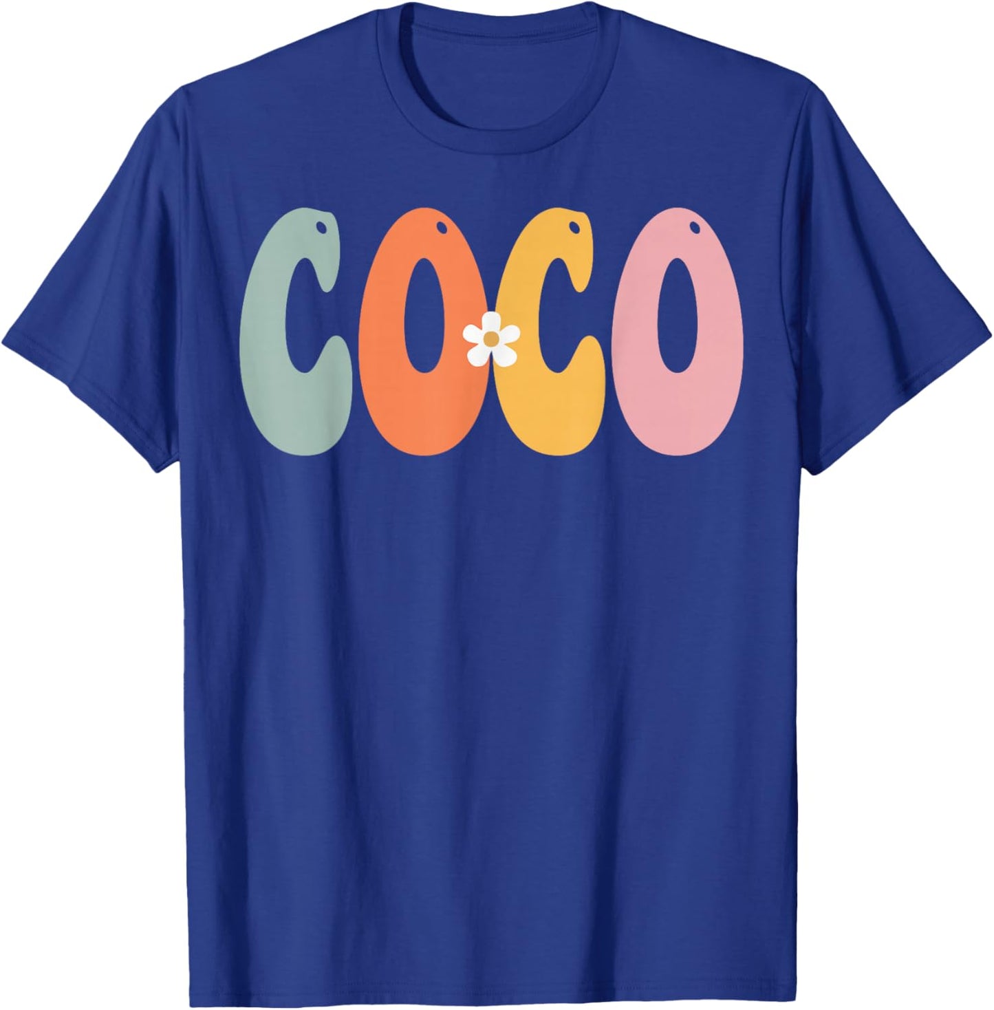 COCO Retro Groovy Print Mom Cute Mother's Day Funny Grandma T-Shirt - T-Shirt | Royal