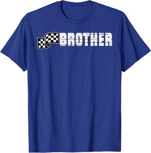 Birthday Racing Flag Brother Party Family Matching Boys Kids T-Shirt - T-Shirt | Royal