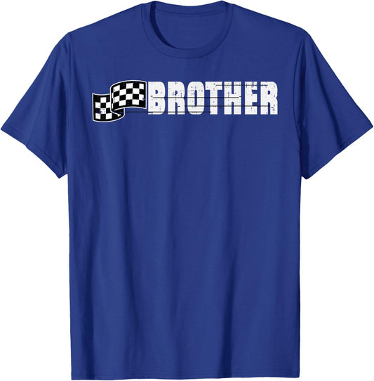 Birthday Racing Flag Brother Party Family Matching Boys Kids T-Shirt - T-Shirt | Royal