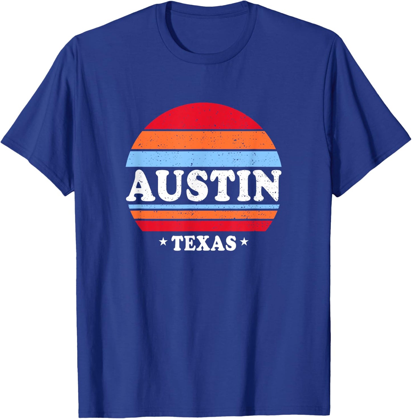 Retro Austin TX Shirt Men Women Kids Texas Souvenirs Gifts T-Shirt - T-Shirt | Royal