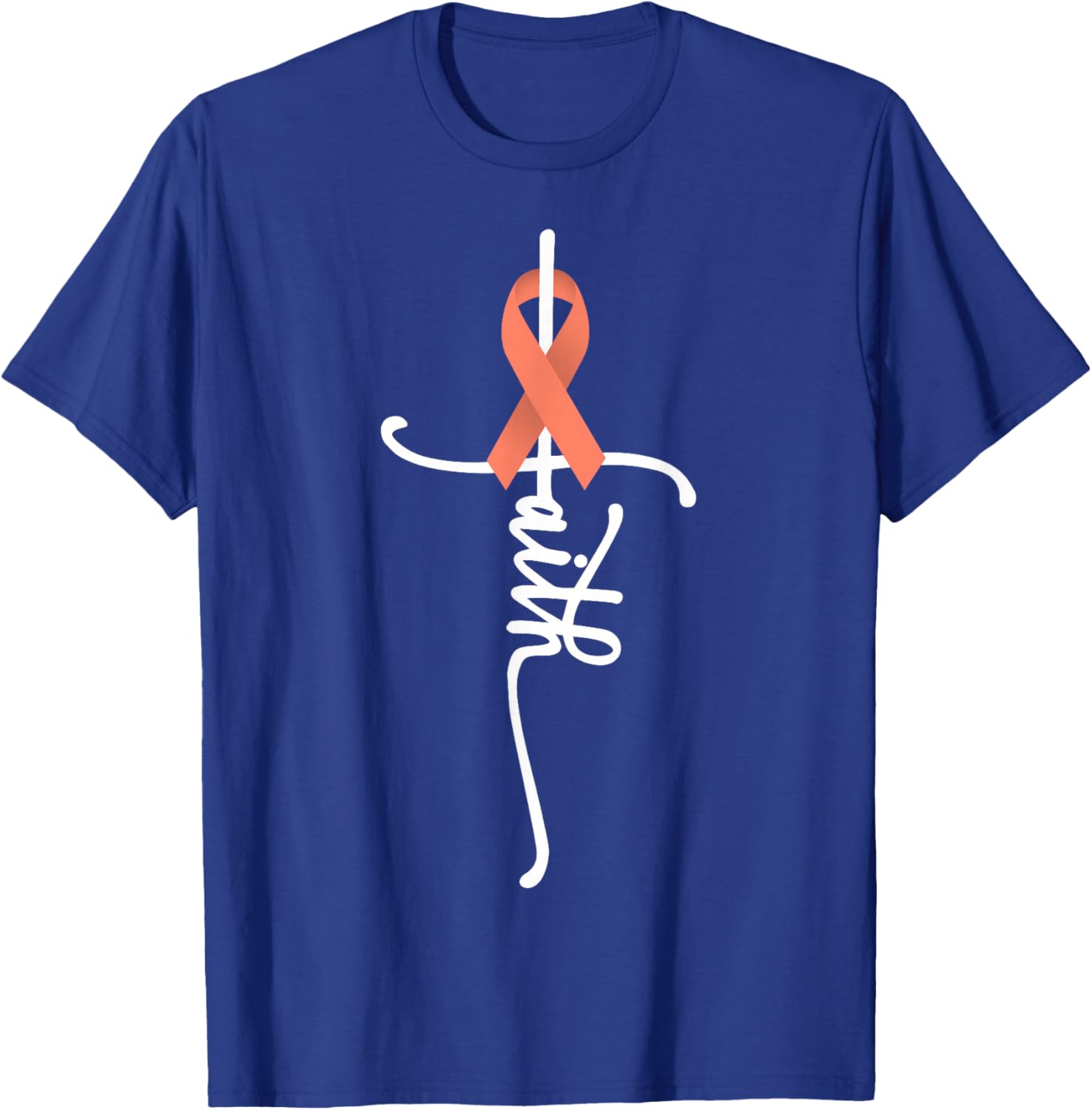 Endometrial Uterine Cancer Faith Uterine Cancer Awareness T-Shirt - T-Shirt | Royal