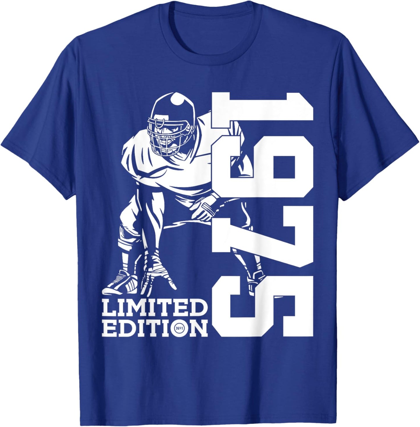 50th BIRTHDAY FOOTBALL LIMITED EDITION 1975 FOOTBALL T-Shirt - T-Shirt | Royal