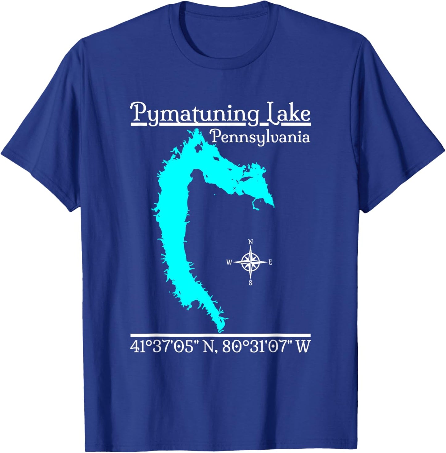 GeoGearCo Pymatuning Lake - Pennsylvania Kids' Black Cotton T-Shirt - T-Shirt | Royal
