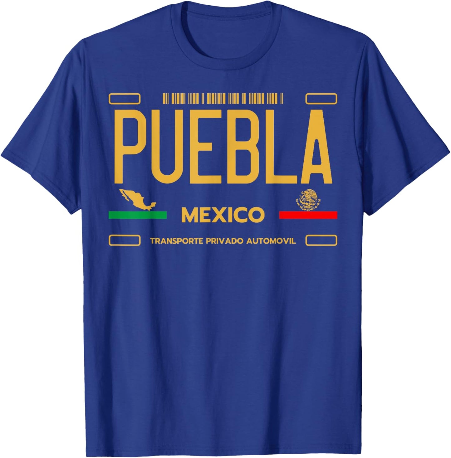 Puebla Mexico License Plate Aesthetic Puebla T-Shirt - T-Shirt | Royal