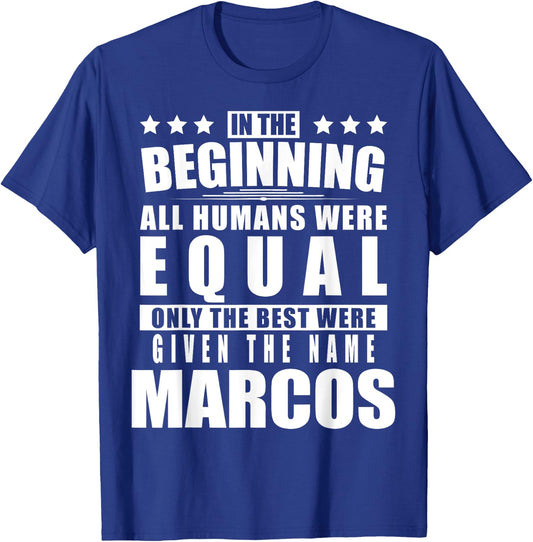 Name Marcos First Name Gifts - Funny Personalized Gift T-Shirt - T-Shirt | Royal