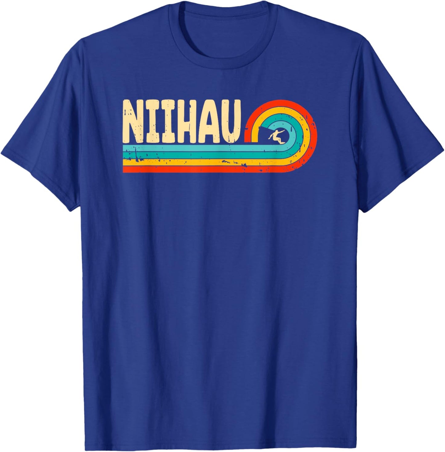 Niihau Surfing Hawaii Hawaiian Islands Vintage Retro Surfer T-Shirt - T-Shirt | Royal