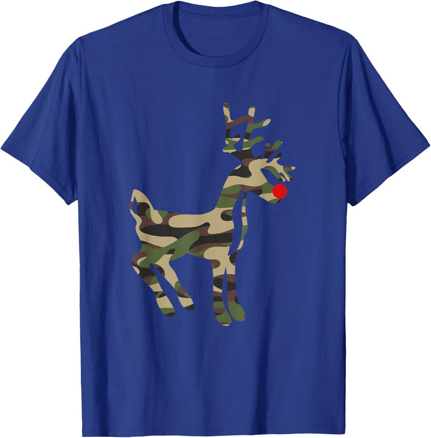 Reindeer Red Nose Camo Camouflage - Xmas Holiday Hunting T-Shirt - T-Shirt | Royal