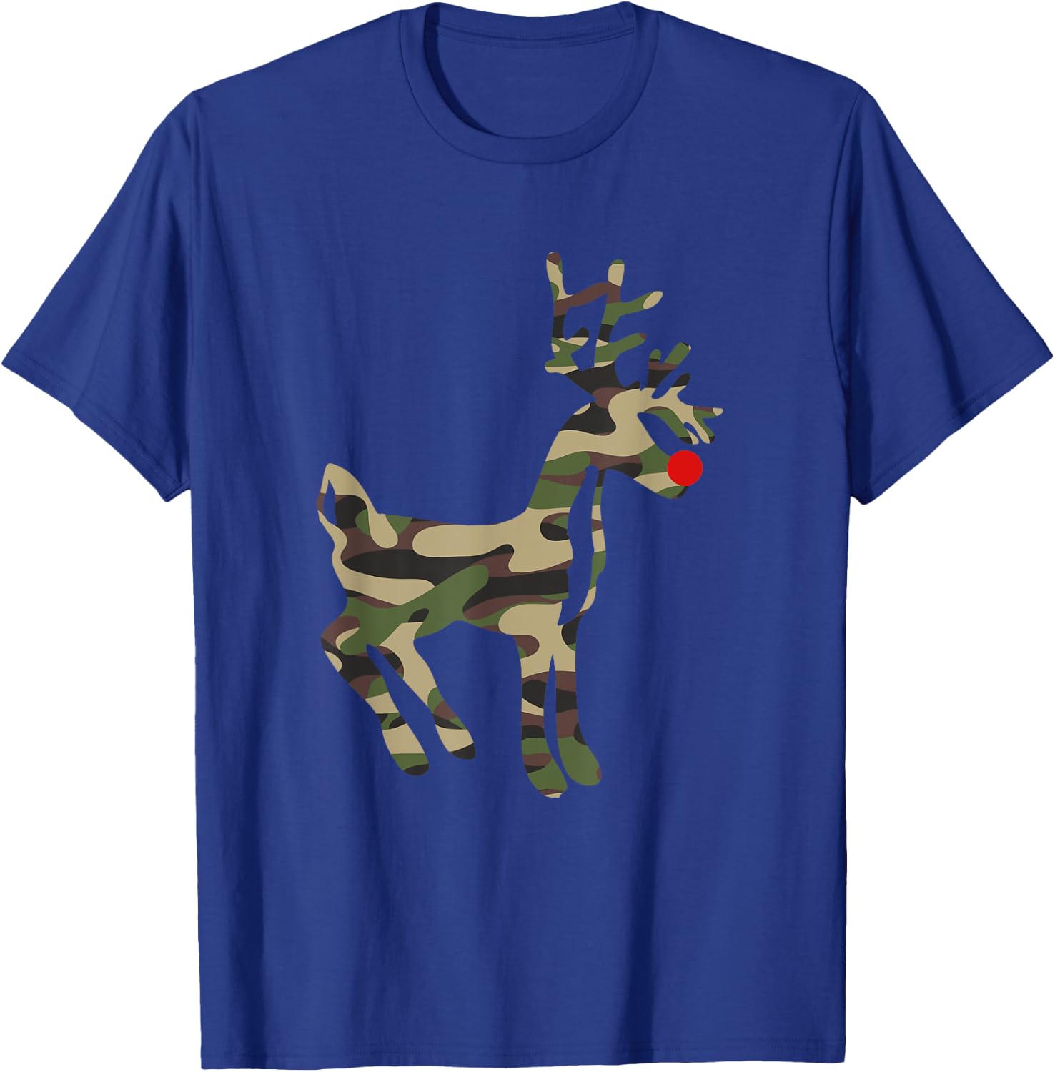 Reindeer Red Nose Camo Camouflage - Xmas Holiday Hunting T-Shirt - T-Shirt | Royal