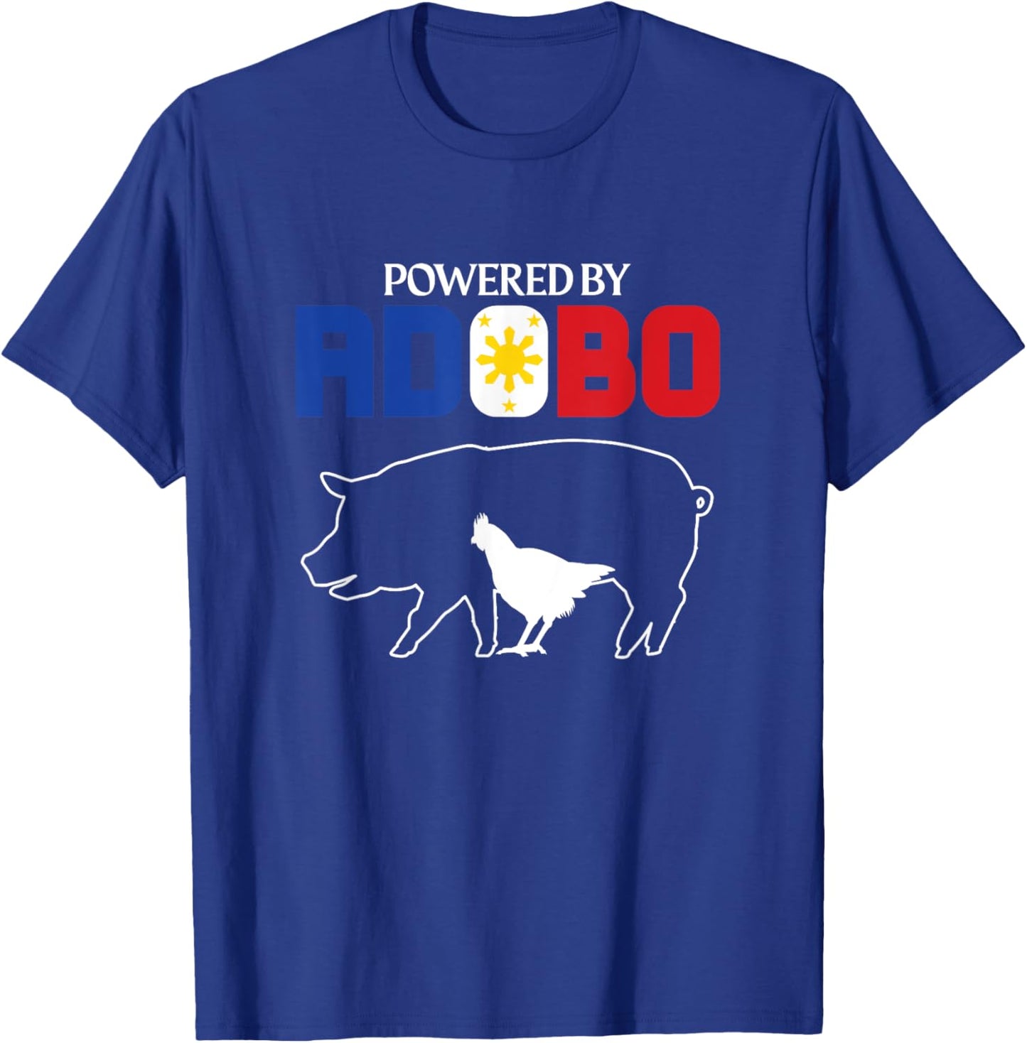 Powered by Adobo Chicken Pork Pinoy Rice Cuisine Philippines T-Shirt - T-Shirt | Royal