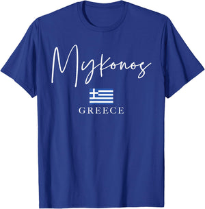 Greece Flag Vacation - Island Mykonos T-Shirt - T-Shirt | Royal