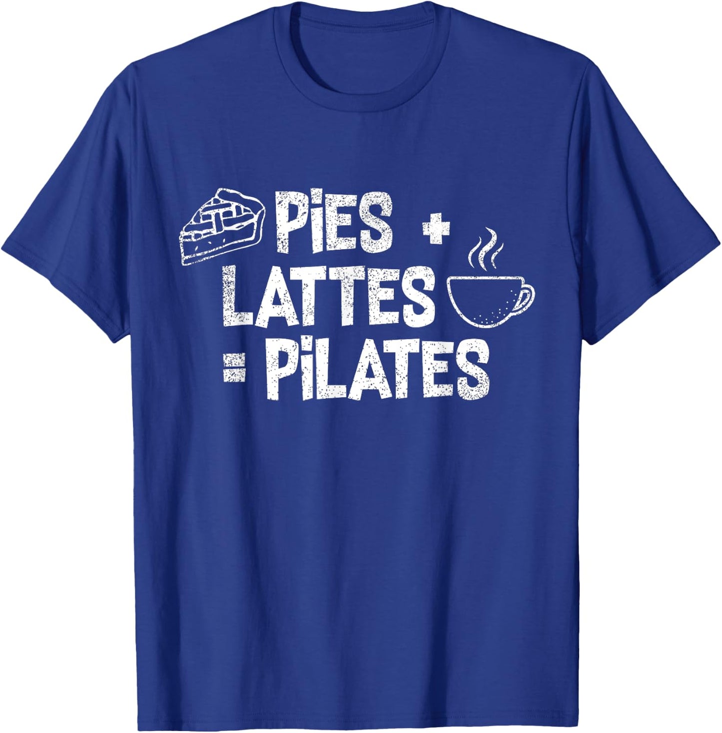 Pies + Lattes = Pilates | Funny Fall Season Pilates Class T-Shirt - T-Shirt | Royal