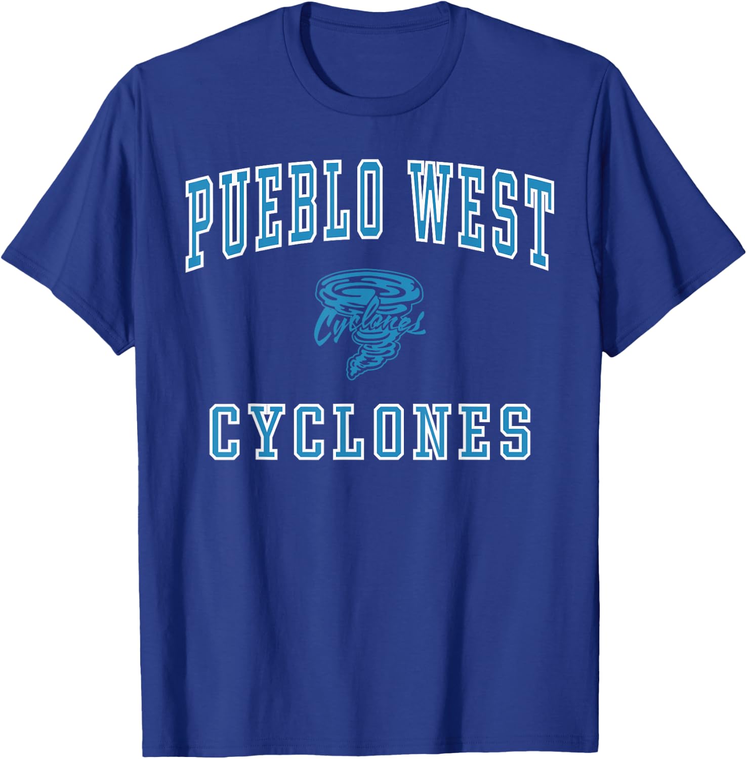 Pueblo West High School Cyclones C1 T-Shirt - T-Shirt | Royal