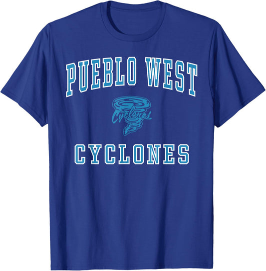 Pueblo West High School Cyclones C1 T-Shirt - T-Shirt | Royal