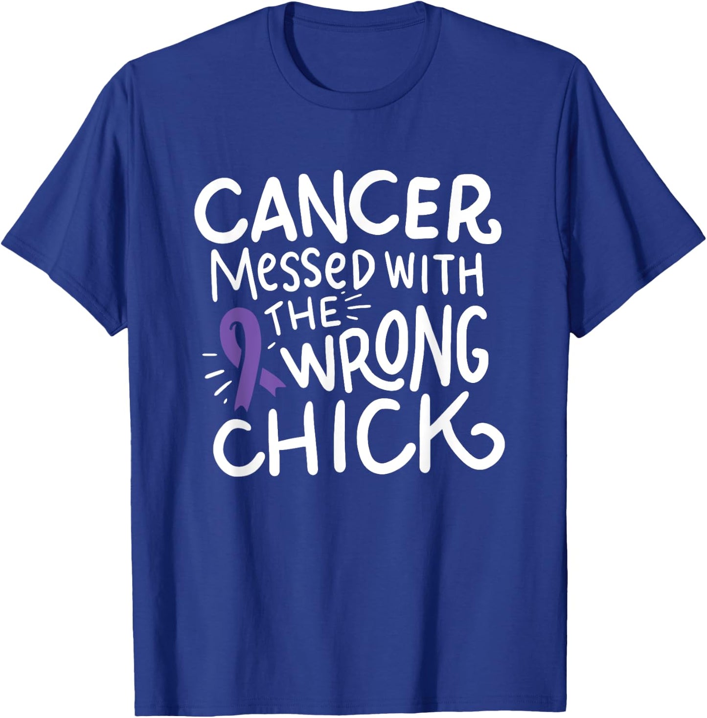 Hodgkin Lymphoma Cancer Survivor Fighter Chemo Violet Ribbon T-Shirt - T-Shirt | Royal