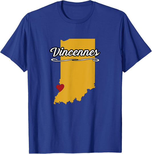 City of Vincennes Indiana | Hoosier Novelty Merch Gift T-Shirt - T-Shirt | Royal