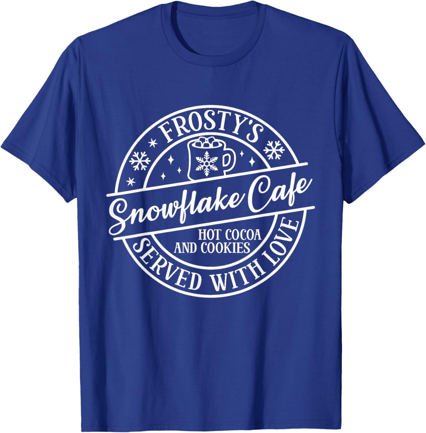 Classic Retro Frosty's Snowflake Cafe Coffee Lovers Xmas T-Shirt - T-Shirt | Royal