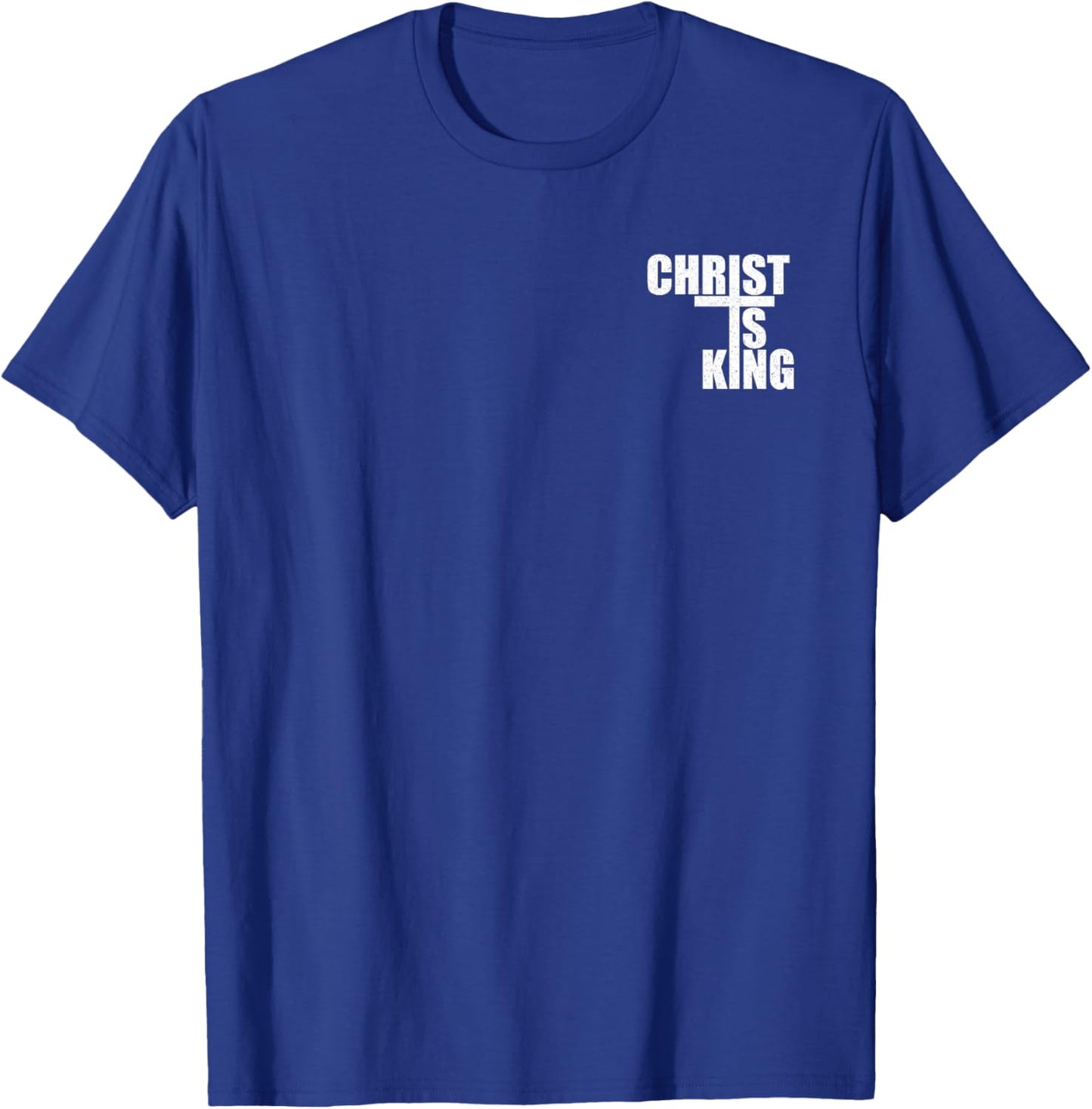 Christ is King Jesus is King Cross Crucifix T-Shirt - T-Shirt | Royal