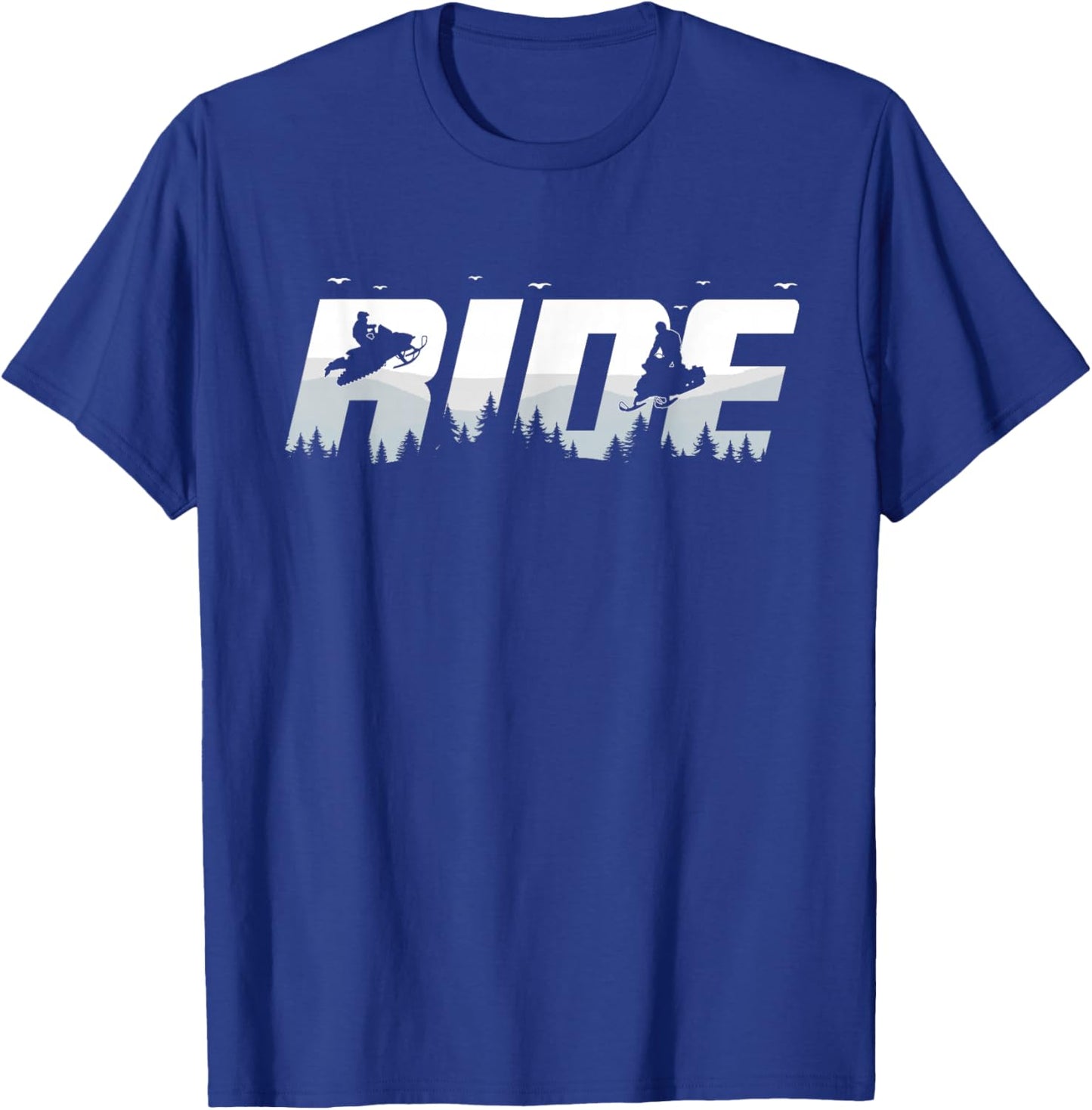 Snowmobile Ride Motor Sled Racing Winter Mountain Sports Fan T-Shirt - T-Shirt | Royal