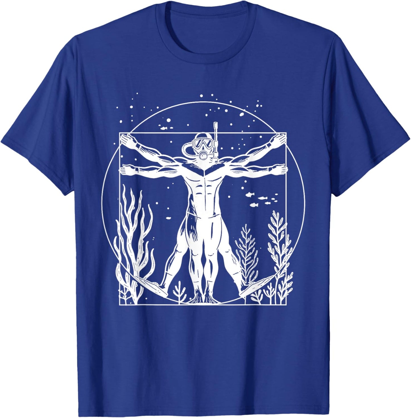 Vitruvian Scuba Diver Shirt Funny Scuba Diving Vitruvian Man T-Shirt - T-Shirt | Royal