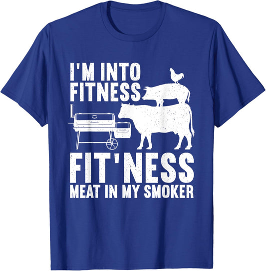 Funny BBQ Meat Smoking Art Women Barbeque Griller T-Shirt - T-Shirt | Royal