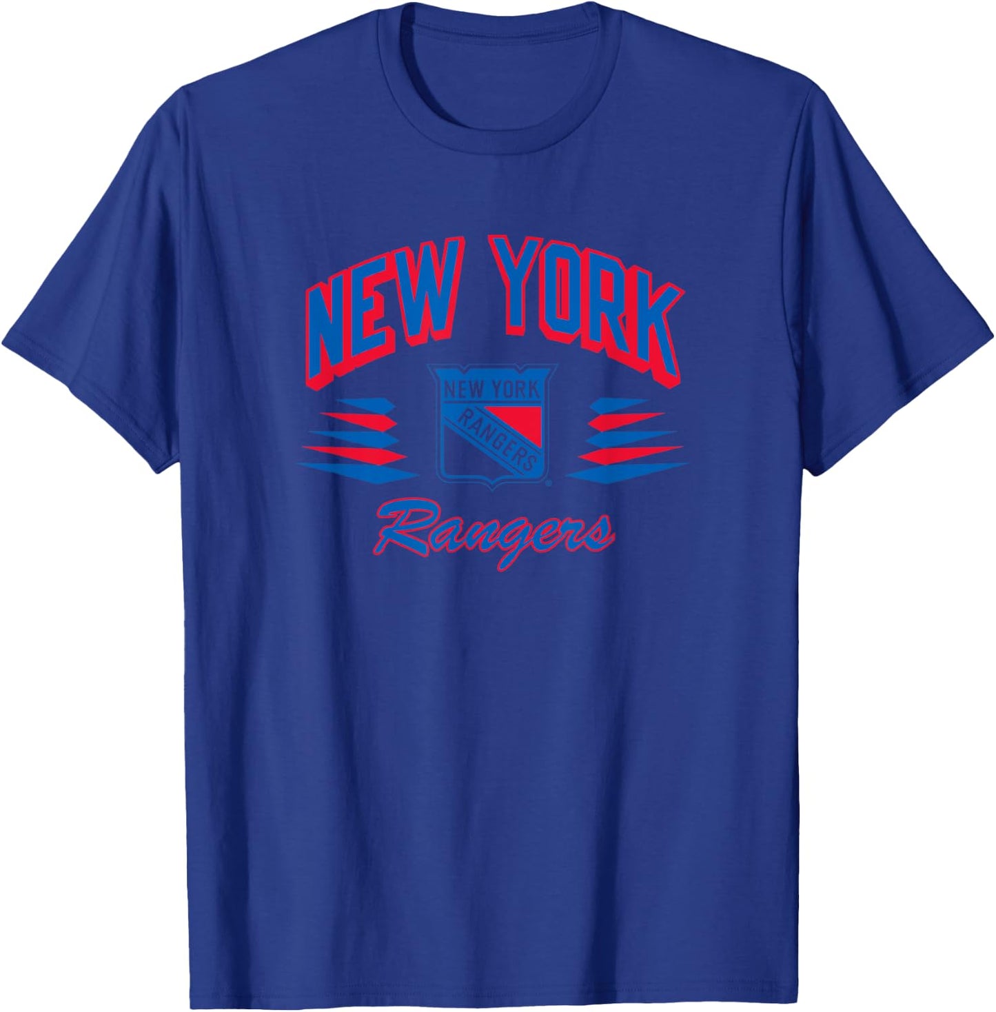 New York Rangers Retro Diamond White Officially Licensed T-Shirt - T-Shirt | Royal