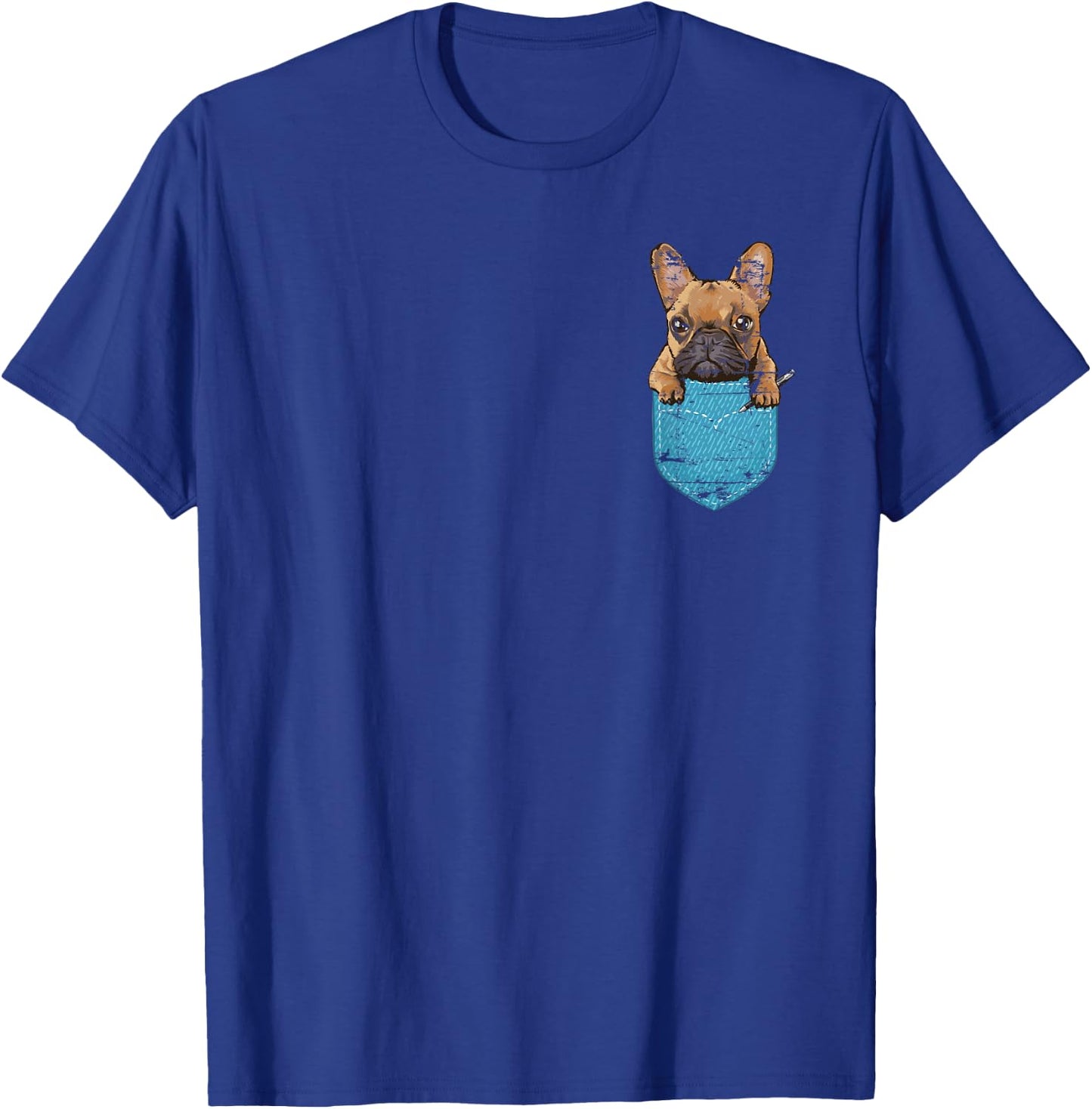 Cute Pet Animal Dog Breeder Gift Pocket French Bulldog Men Women Girls Kids T-Shirt - T-Shirt | Royal