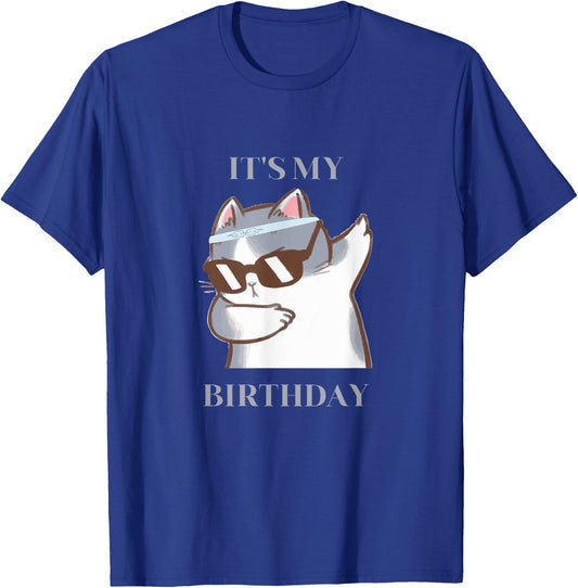 It's My Birthday Dabbing Cat Dab Dance Women Girls Kids T-Shirt - T-Shirt | Royal