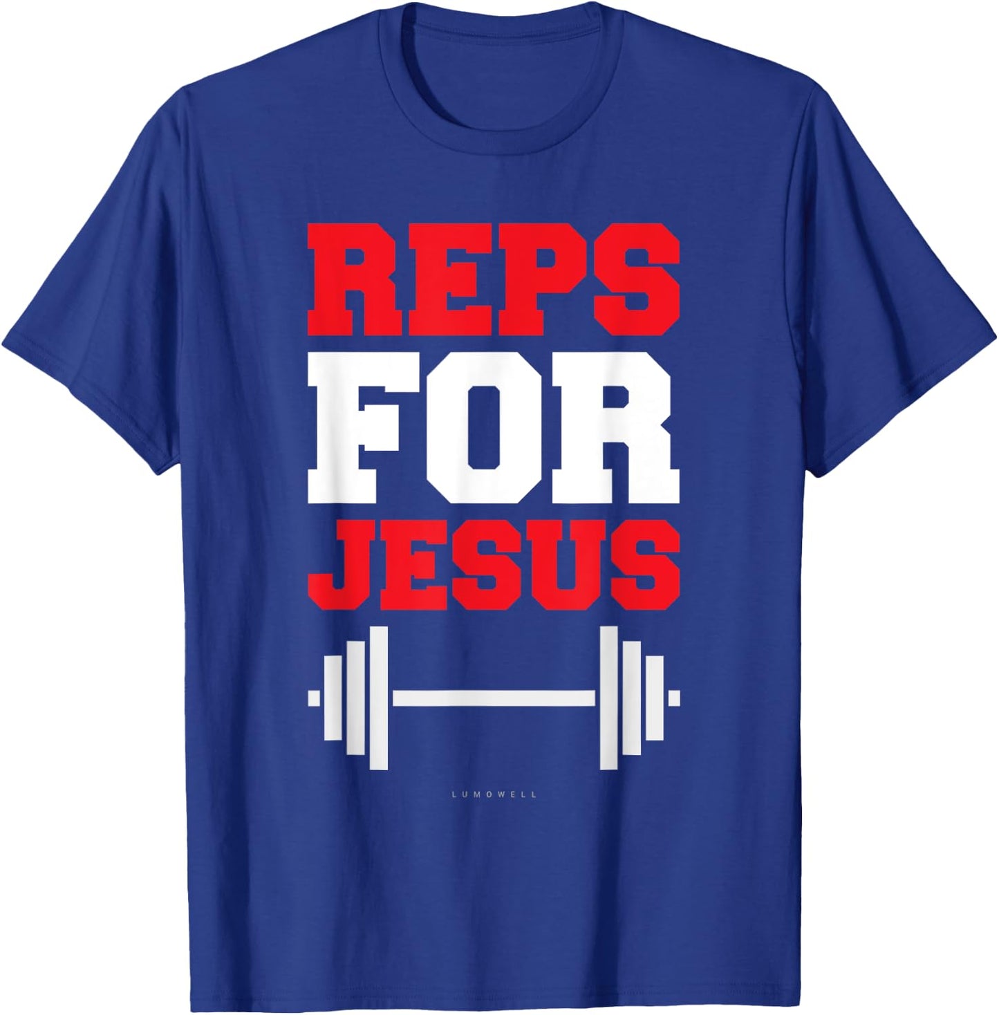 Reps For Jesus . Funny Gym Jesus With Sayings T-Shirt - T-Shirt | Royal