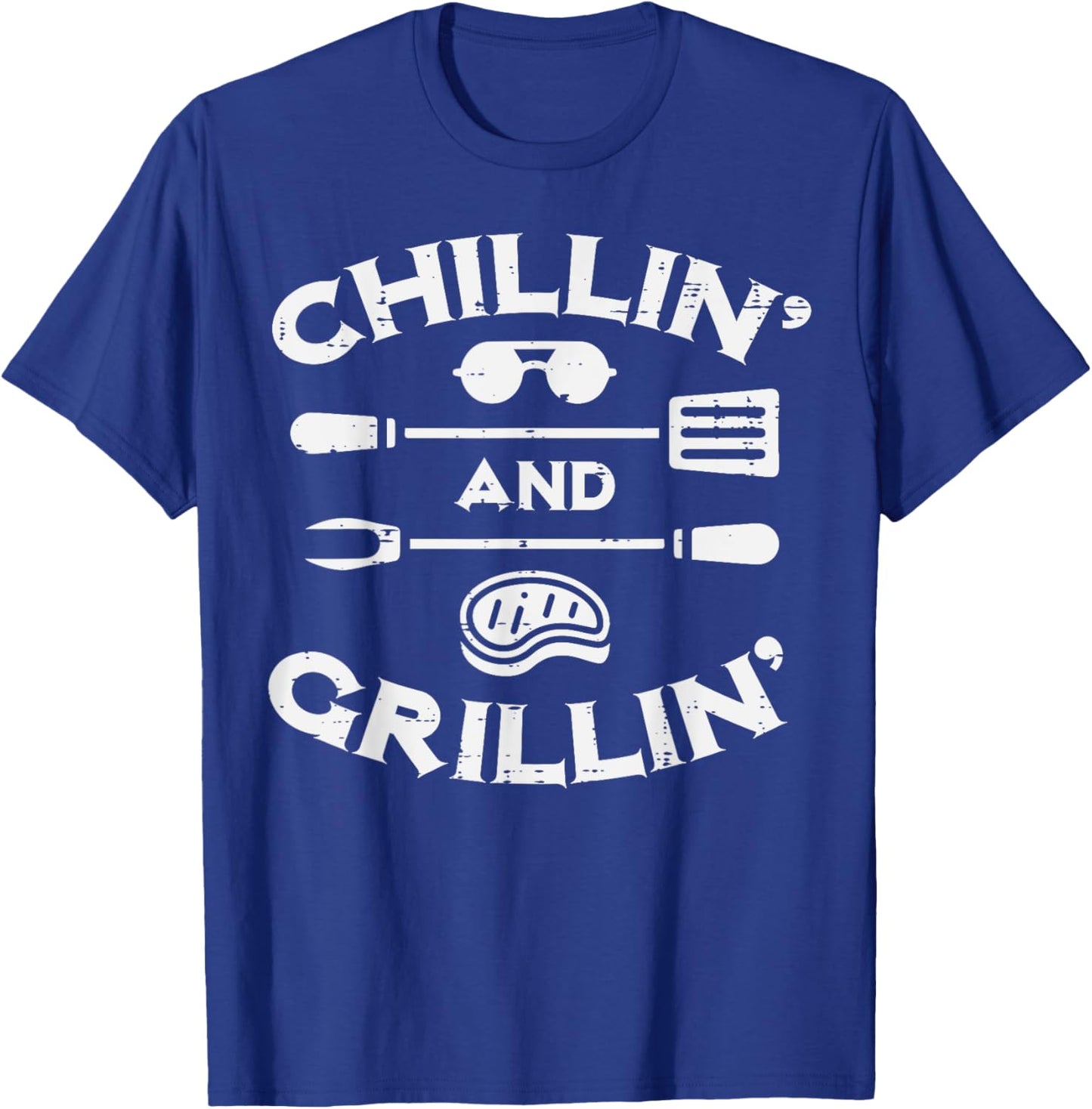 Bbq Chillin And Grillin Barbecue Pit Men Women Kids T-Shirt - T-Shirt | Royal