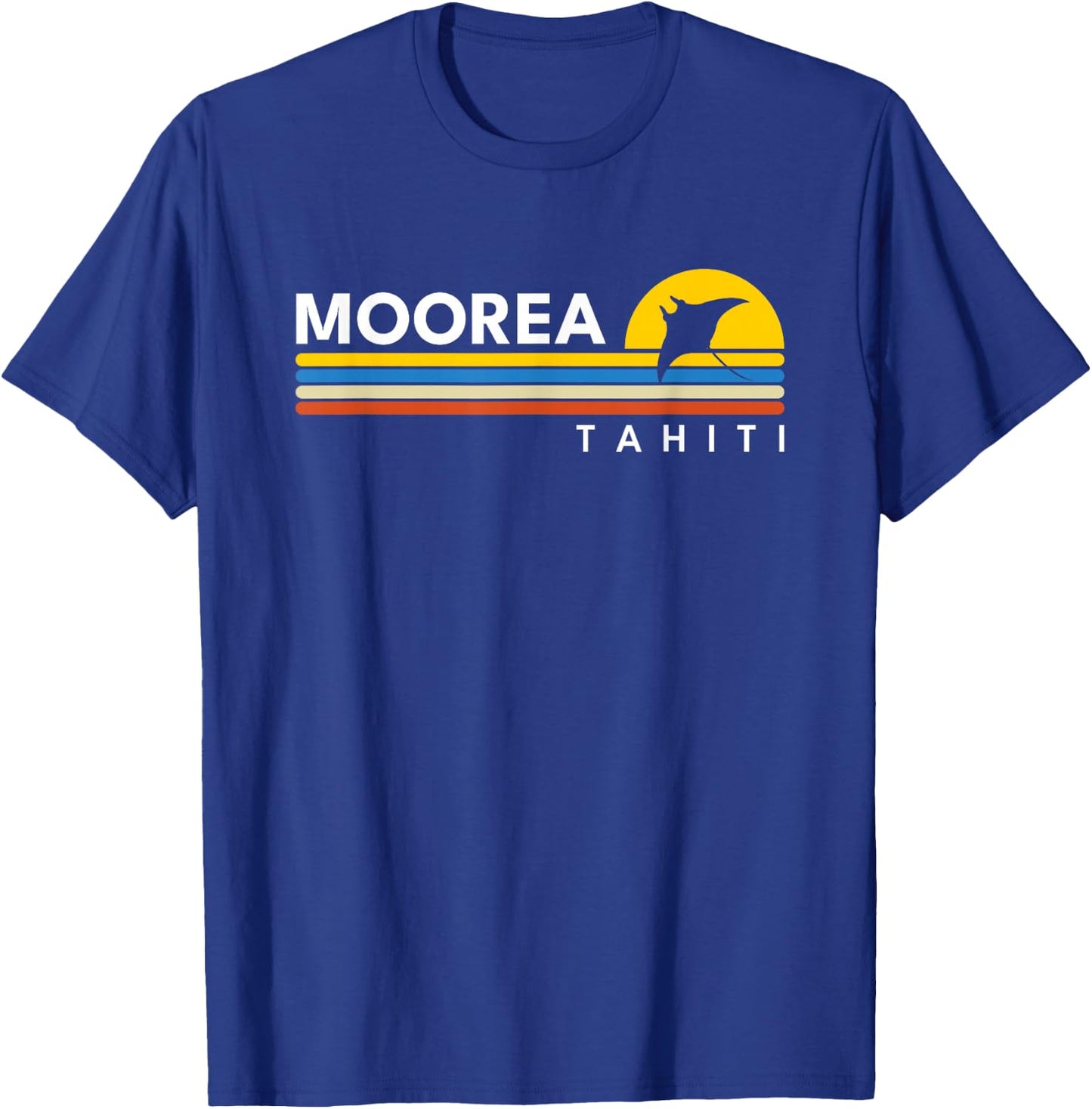 Moorea Tahiti Manta Ray Vintage Retro Souvenirs T-Shirt - T-Shirt | Royal