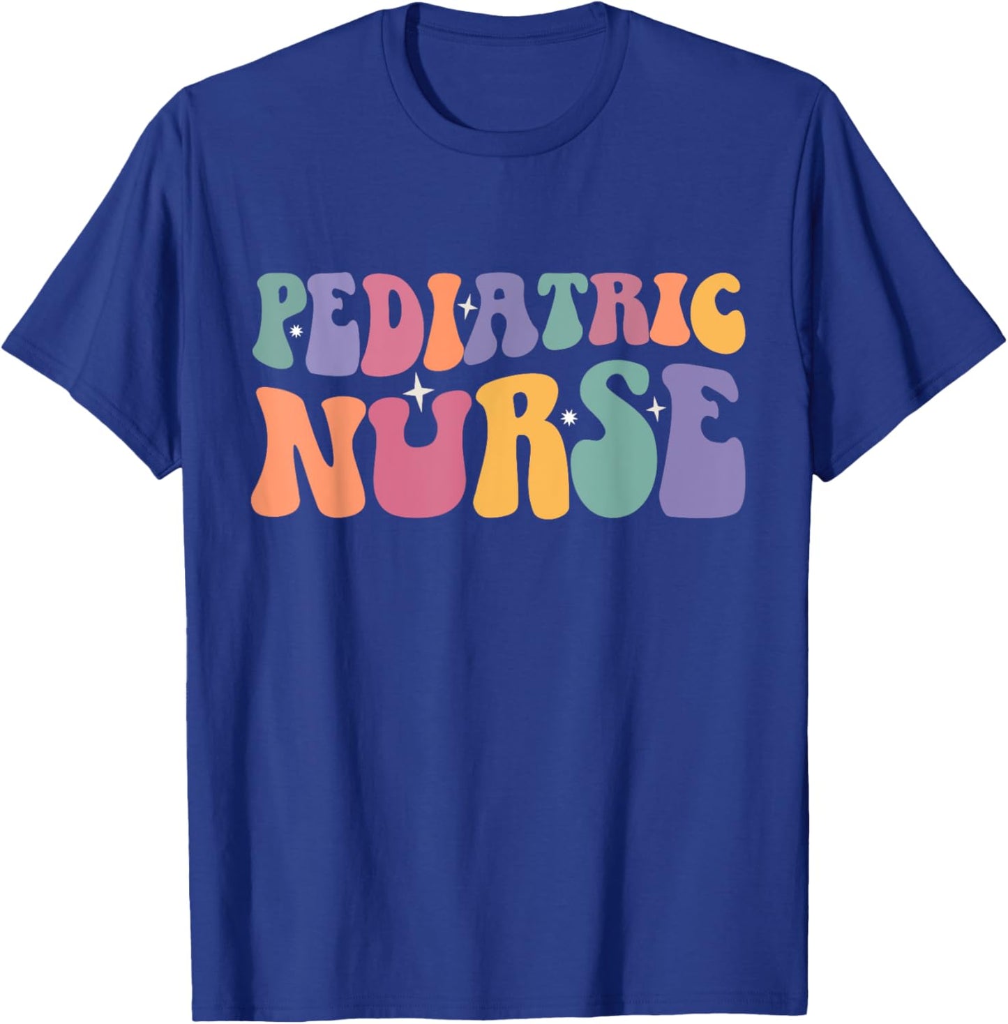 Pediatric Nurse Accessories Gifts Women Pediatric Nurse Black -Adults Small Retro Short Sleeve Spring 1 Count 0 Pockets Retro Design, Durable Fabric Blend T-Shirt - T-Shirt | Royal