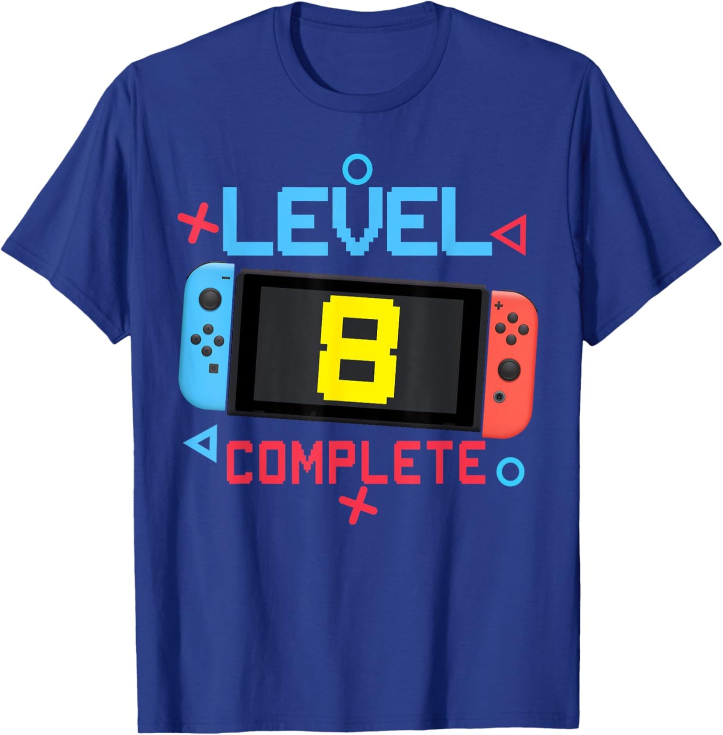 Level 8 Complete Boy 8 Years Old Bday 8th Birthday Gifts T-Shirt - T-Shirt | Royal