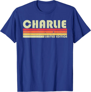 Charlie Gift Name Personalized Funny Retro Vintage Birthday T-Shirt - T-Shirt | Royal