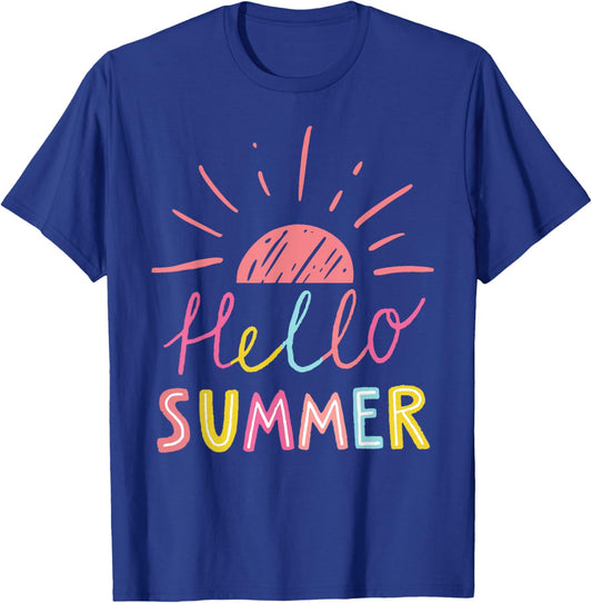 Hello Summer End of School Year Teacher Shirts Kid T-Shirt - T-Shirt | Royal
