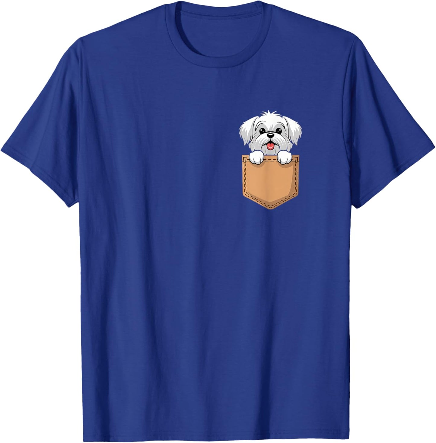 Maltese In Pocket Dog Owner Cute Puppy Lover Men Women Kids T-Shirt - T-Shirt | Royal