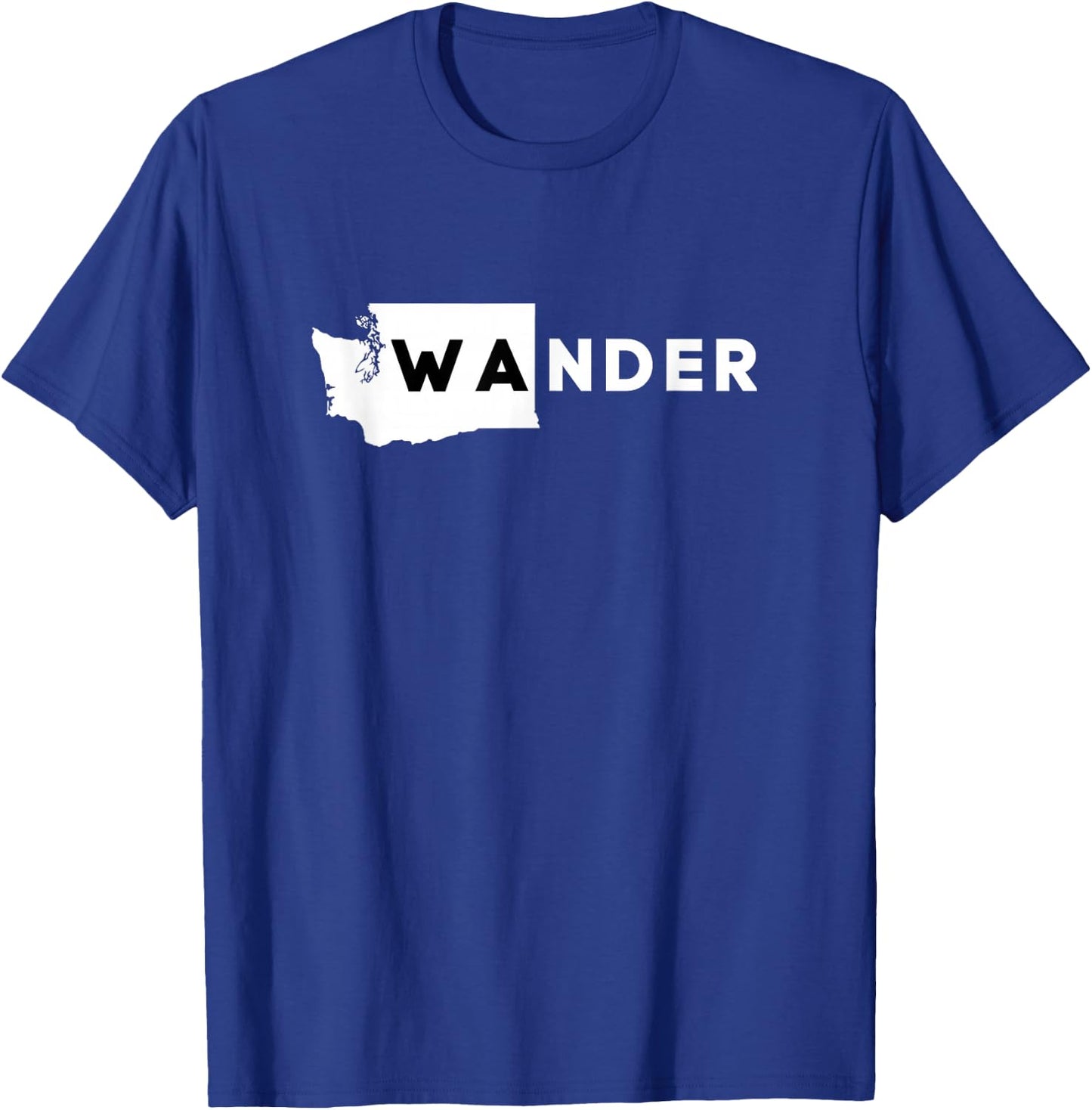 WA State Shirt, Wander , Washington, State Silhouette T-Shirt - T-Shirt | Royal
