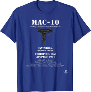 MAC-10 - Invention and History T-Shirt - T-Shirt | Royal