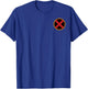 Marvel X-Men Small Pocket Size Red X Classic Logo T-Shirt - T-Shirt | Royal