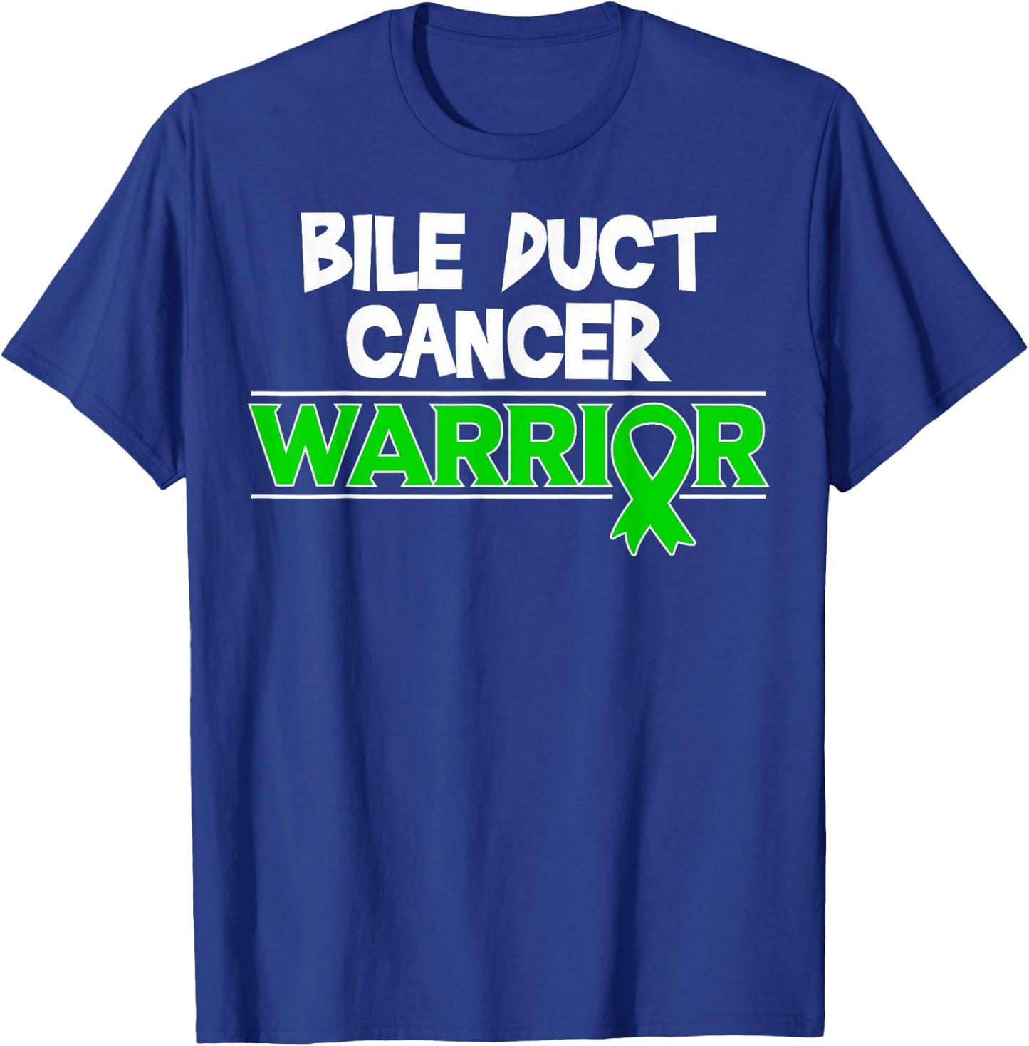 Bile Duct Cancer Awareness Gift Green Ribbon T-Shirt - T-Shirt | Royal