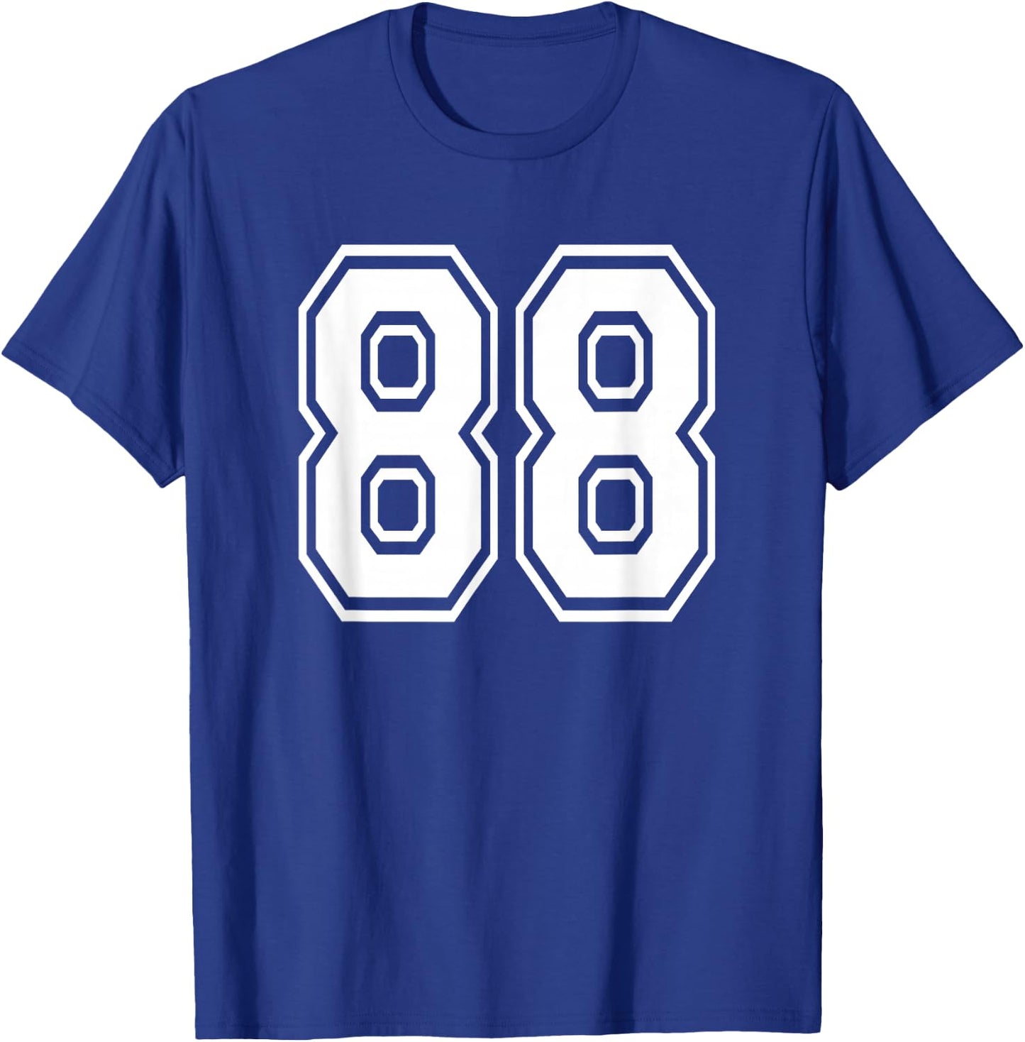 Number 88 Numbered Uniform Sports Jersey Team 88th Birthday T-Shirt - T-Shirt | Royal