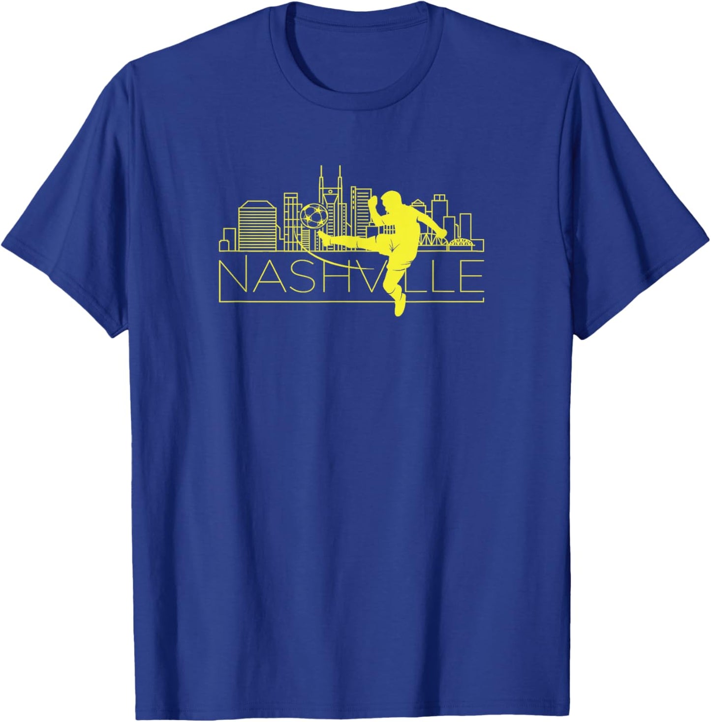 Cheek Creations Nashville Soccer City MLS , Men's Blue Short Sleeve Classic Fit , Small T-Shirt - T-Shirt | Royal