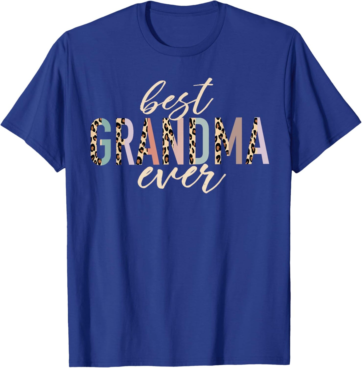 Best Grandma Ever Gifts Leopard Print Mothers Day T-Shirt - T-Shirt | Royal