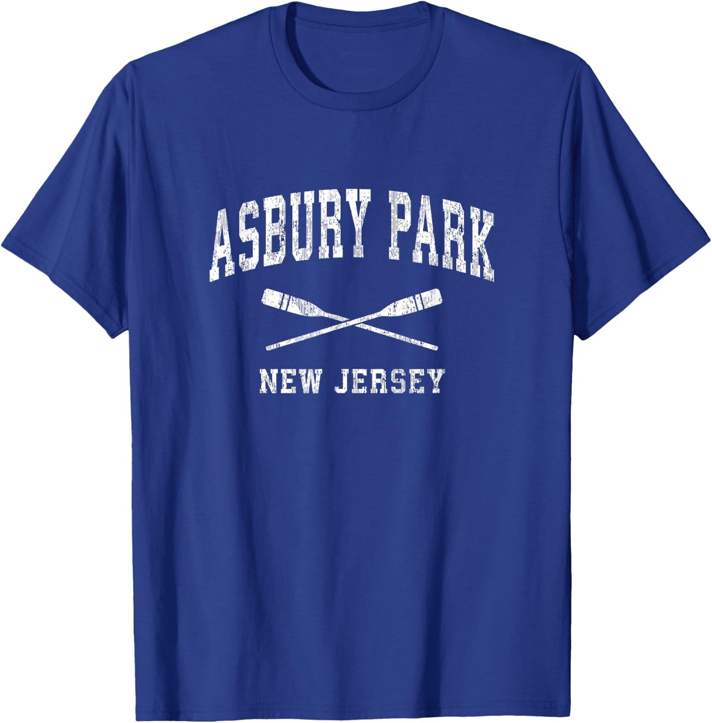 Asbury Park New Jersey Vintage Nautical Paddles Sports Oars T-Shirt - T-Shirt | Royal