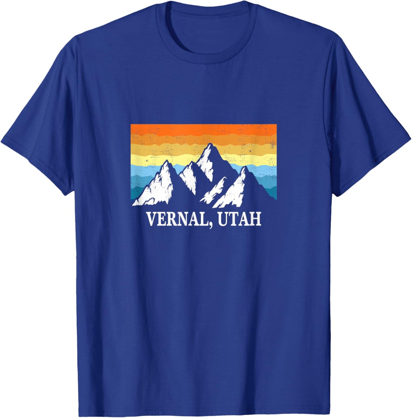 Vintage Vernal, Utah Mountain Hiking Souvenir Print T-Shirt - T-Shirt | Royal