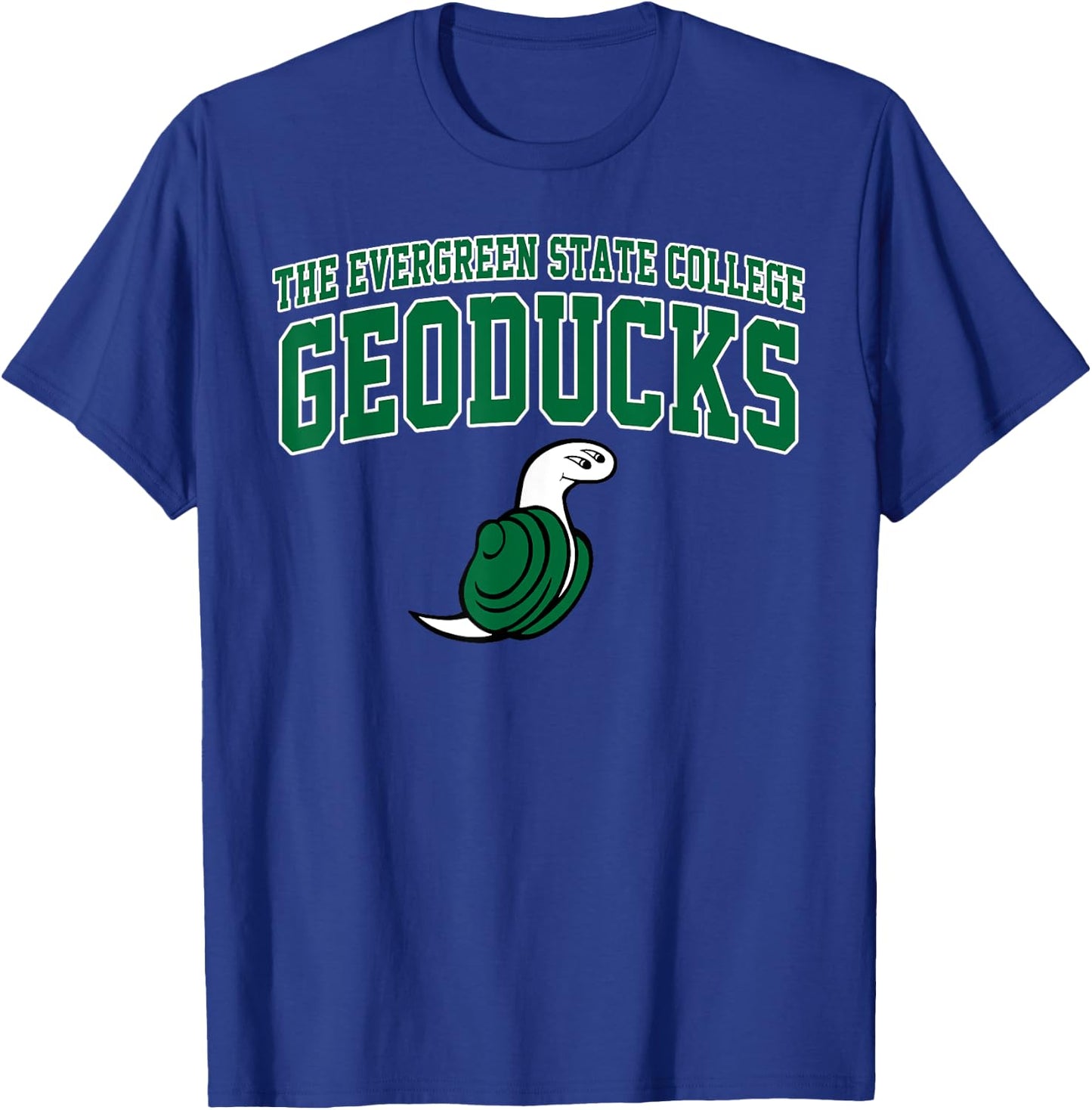 Evergreen State College Geoducks Arch Vintage Sports Design T-Shirt - T-Shirt | Royal