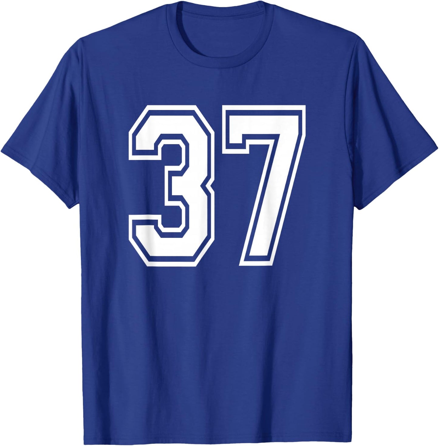Number 37 Birthday Gift Sports Player Team Numbered Jersey T-Shirt - T-Shirt | Royal