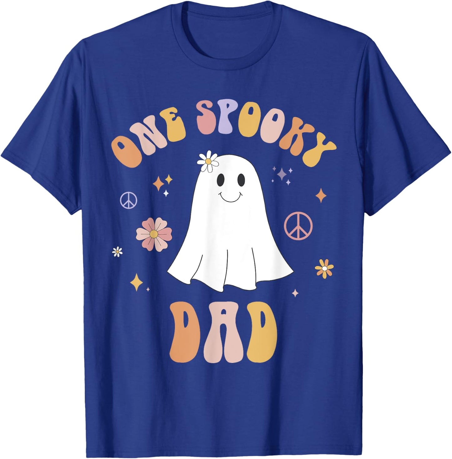 One Spooky Dad First Birthday Retro Halloween Ghost Boo T-Shirt - T-Shirt | Royal