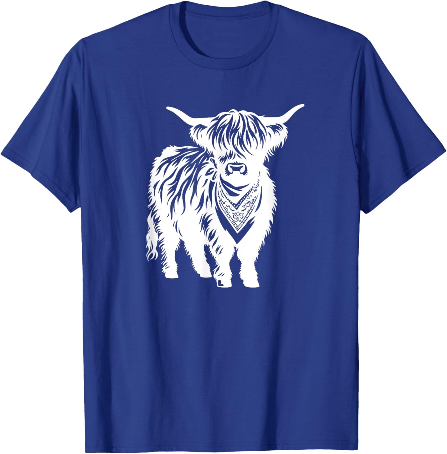 Cute Highland Cow Lover Farmer Men Women Boys Girls Cows T-Shirt - T-Shirt | Royal